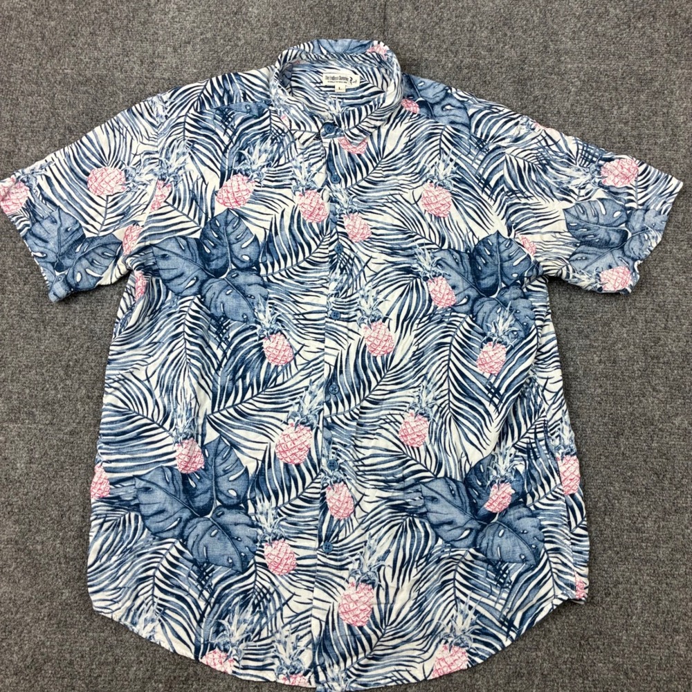 Vintage The Endless Summer Mens Size Large Pineapple Print Rayon Aloha Shirt
